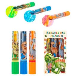 Dino World Vaxkritor Set med 3 Färger