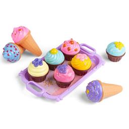 Kroppsmats desserter med våffelglass och muffins