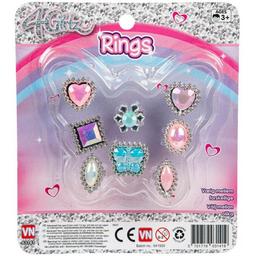 Flickor 8x Färgglada Fingerringar Set