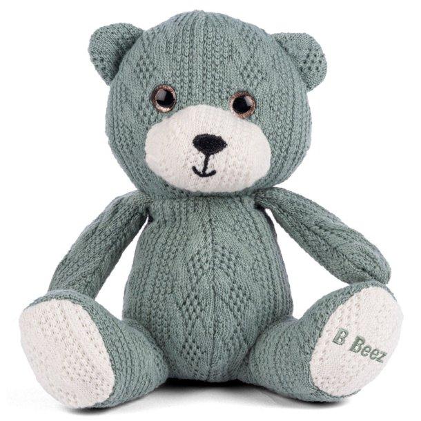 B Beez Grön Stickad Nalle 14 cm