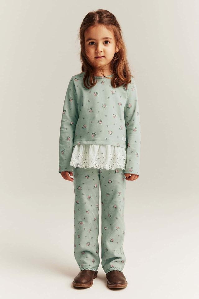 Rosa blommönstrad barnpyjamas Newbie