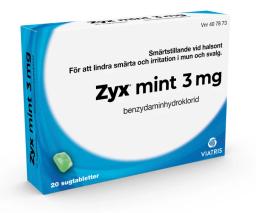 Zyx 15 %, sugtabletter för halsont.