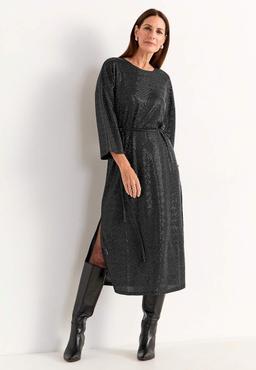 Elegant svart paljettklänning med glitter