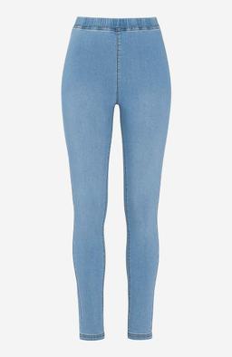 Mellanblå Denimleggings i Stretchtyg