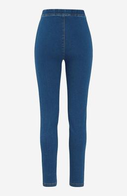 Mellanblå Denimleggings i Stretchtyg