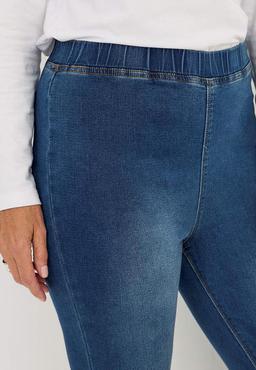 Mellanblå Denimleggings i Stretchtyg