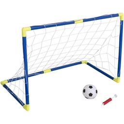 Fotbollsset med mål, boll och pump