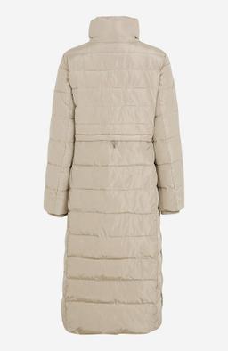 Lång vadderad beige kappa