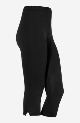 Svarta caprileggings med sidoslitsar