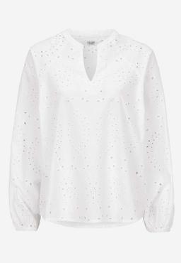 Vit blus med elegant brodyr