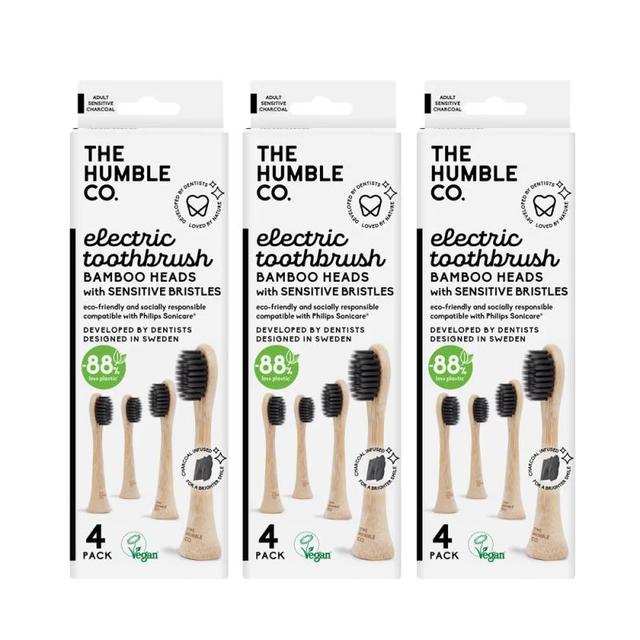 Huvud Eltandborste Charcoal 3-pack från The Humble Co.