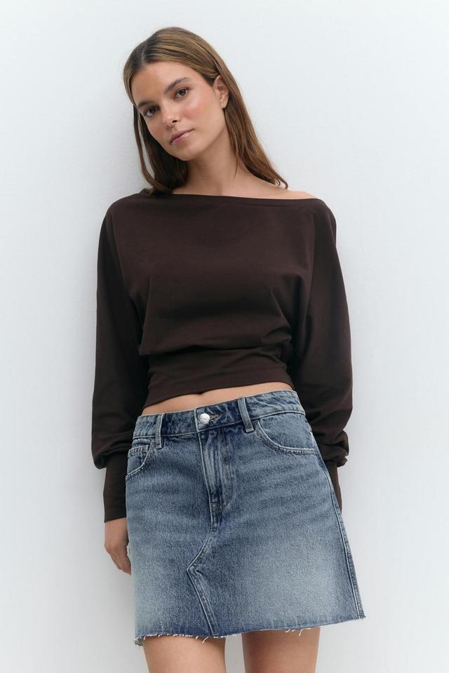 Kort blå denimkjol för dam