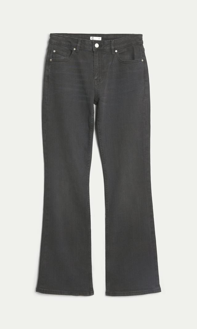 Mellanblå Low Flare Jeans för Dam