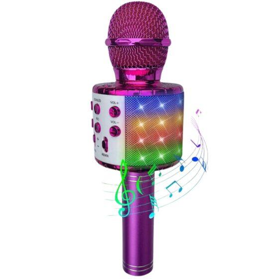 Karaoke Mikrofon med LED och Högtalare Rosa