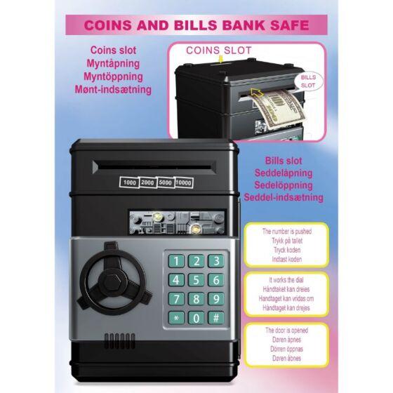 Elektroniskt kassaskåp med kodlås och ljus