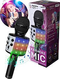 Karaoke Mikrofon med LED Partyhögtalare Svart