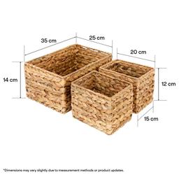 Förvaringskorgar i naturmaterial, 3-pack