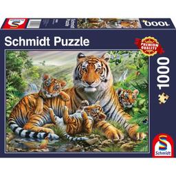 Schmidt Pussel 1000 Bitar Tigerfamilj Djungelmotiv