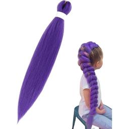 Lila Flätad Hästsvans 20 Tum Cosplay