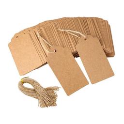 INF 100-pack vita pappersetiketter med snöre