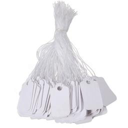 INF 100-pack vita pappersetiketter med snöre