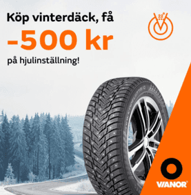 Köp vinterdäckens, få 500 kr rabatt på hjulinställning