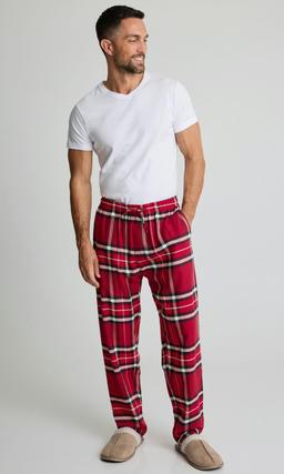 Röd flanellpyjamasbyxa för herr