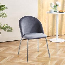 Grå stol med kromade ben Plaza