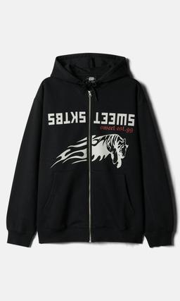SWEET SKTBS Svart Zip-Hoodie Herr