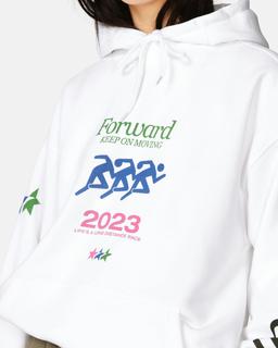 Vit Unisex Hoodie med Tryck