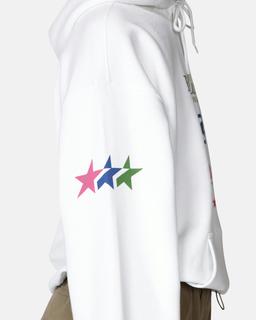 Vit Unisex Hoodie med Tryck