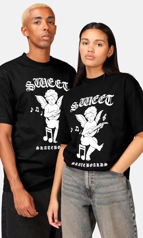 SWEET SKTBS Loose Print T-shirt Svart Herr