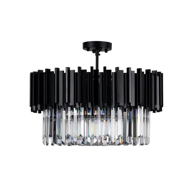 Elegant Kristallampa Monaco Svart 55cm