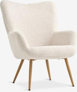 Fotpall HUNDESTED Offwhite Teddy Beklädnad