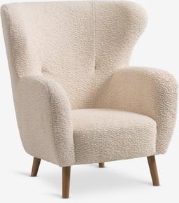 Fotpall HUNDESTED Offwhite Teddy Beklädnad