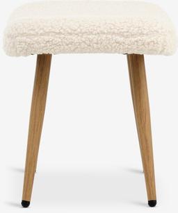 Fotpall HUNDESTED Offwhite Teddy Beklädnad
