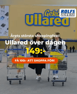 100 kr i presentkort på Ullared via Rolfs Buss
