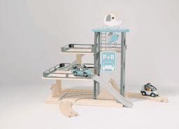 Träleksaksgarage för barn från 3 år