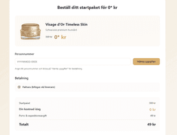 Gratis Visage D’or timeless skin ( 49kr Frakt )