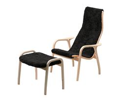 Lamino Fåtölj med Pall Scandinavian Grey