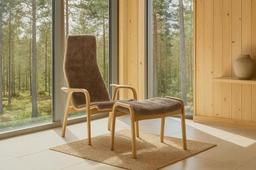 Lamino Fåtölj med Pall Scandinavian Grey