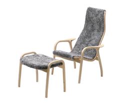 Lamino Fåtölj med Pall Scandinavian Grey