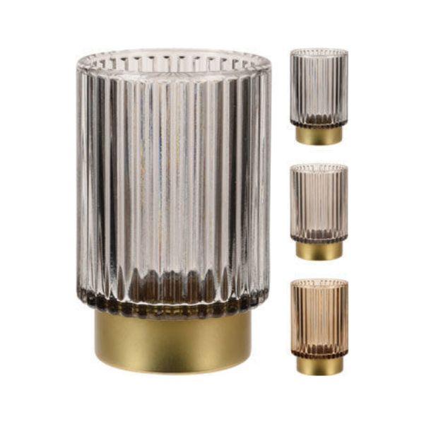 Elegant glasvas med guldsockel