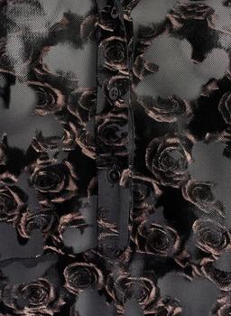 Svart mesh midiklänning med velourrosor