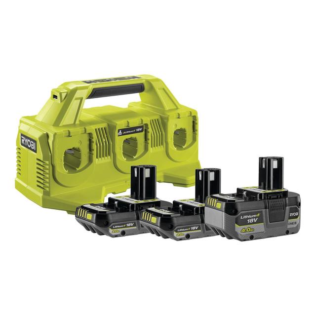 Ryobi 18 V Multiladdare med 4 Batterier