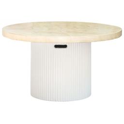 Merca utebord Ø80 cm i travertinutförande