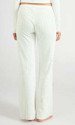 Pointelle Pyjamasbyxor Vit för Dam