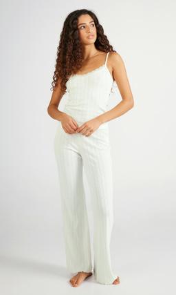Pointelle Pyjamasbyxor Vit för Dam