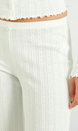 Pointelle Pyjamasbyxor Vit för Dam