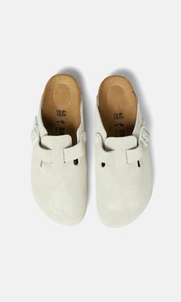 Birkenstock Boston mockatofflor vit dam